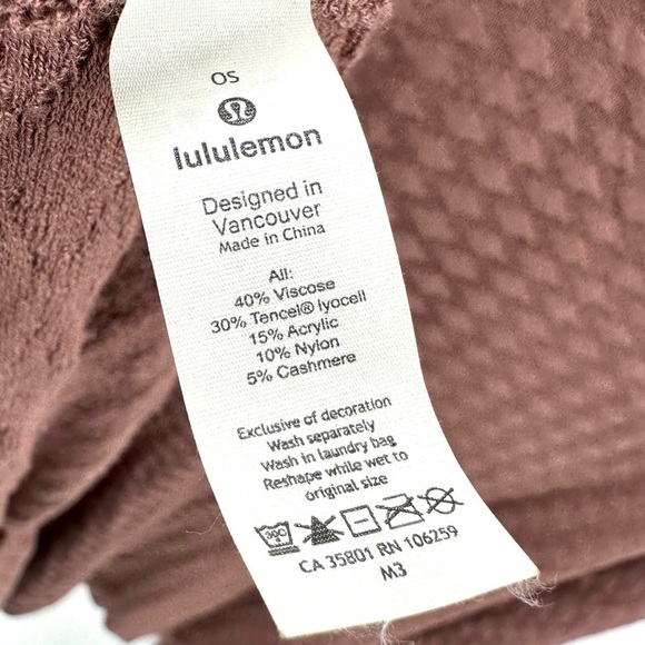 Lululemon Divinity Poncho Woven Spanish Oak Cashmere Blend Shawl Wrap Sweater - Picture 7 of 9